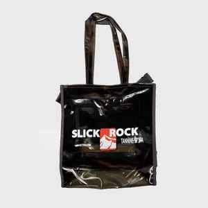 Waterproof Transparent Clear Frosted Shoulder Mobile Phone Package PVC Shopping Tote Bag With Handle