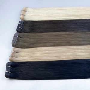 ต่อผมหรูหราแบบรัสเซีย  ชนิดผีเสื้อ  ผมแท้บริสุทธิ์  Genius Weft สี 1B สำหรับใช้ในร้านเสริมสวยมืออาชีพ - Product Image 2