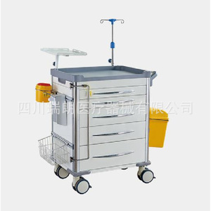 Sichuan Ruilang Medical Emergency <b>Trolley</b> Aluminum Steel 790x580x950mm 5-Layer Movable Silent Double Brake - Product Image 3