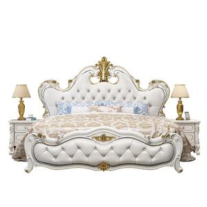 <span class=keywords><strong>Lit</strong></span> en bois exquis pour chambre à coucher, style européen, orné <span class=keywords><strong>de</strong></span> sculptures, rembourré, mobilier <span class=keywords><strong>de</strong></span> luxe pour la maison - Product Image 3