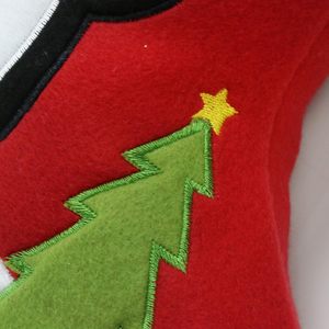 Fournitures de Noël, décorations de chaussettes en polyester brodées avec des personnages de Père Noël, de rennes et de bonhommes de neige rouges et verts - Product Image 4