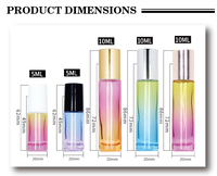 Flacon roll-on en verre givré coloré pour déodorant, huile essentielle et parfum, 5 ml et 10 ml