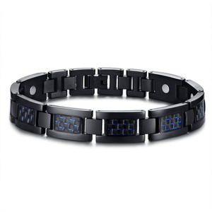 Bracelet magnétique de thérapie en fibre de carbone et acier inoxydable pour hommes, vente en gros - Product Image 4