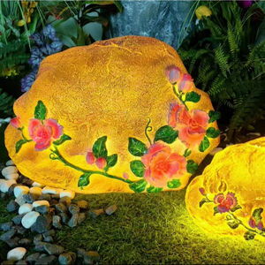 Lumière LED 3D en forme de pierre, personnalisée, étanche IP65, pour décorations de jardin et de festivals en extérieur, en résine et fibre de verre. - Product Image 1