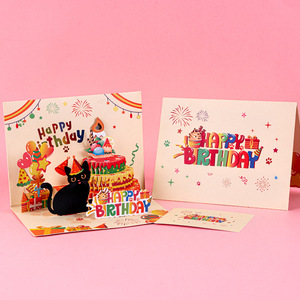 Tarjetas de Cumpleaños 3D, Tarjeta de Felicitación de Feliz Cumpleaños con Gato, con Sobre, Tarjetas de Felicitación Emergentes 3D, Postales, Regalos - Product Image 4