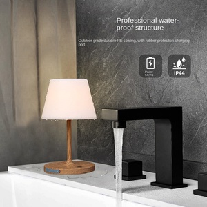 Lámpara de ducha impermeable recargable Simple moderna, luz de mesa para sala de lectura, mesita de noche, sala de estar, lámparas con pilas IP44 - Product Image 5