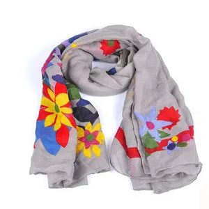 wholesale custom grey 100% wool scarf for women