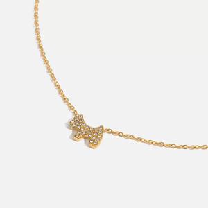 قلادة على شكل كلب من الفولاذ المقاوم للصدأ مع الزركون - قلادة أنيقة للنساء، هدية لمحبي الحيوانات الأليفة - Product Image 5