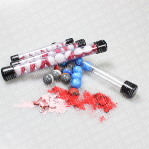 Bolas de pintura de concha de PLA biodegradables coloridas autodefensa 0,43 0,5 0,68 calibre pellets de bentonita de calcio Paintball biodegradable - Product Image 3