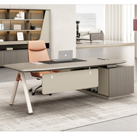 Ensemble de bureau de direction en bois en forme de L, design moderne et luxueux, avec panneaux écologiques, mobilier de bureau