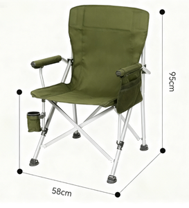 600D Oxford extérieur pliant <span class=keywords><strong>fauteuil</strong></span> chaise directeur <span class=keywords><strong>en</strong></span> acier au carbone accoudoir stockage poche porte-gobelet <span class=keywords><strong>pour</strong></span> Camping pêche plage - Product Image 6