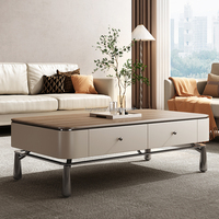 Table basse en bois à prix raisonnable pour meubles de salon meuble TV avec pieds en acier inoxydable