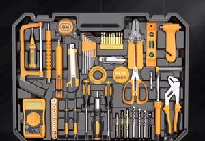 Outils de quincaillerie ménagers, coffret d'outils multifonctionnel avec perceuse et perceuse à percussion - Product Image 2