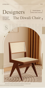 2022 حار تصميم الحد الأدنى الصلبة المطاط المنسوجة الروطان كرسي الطعام المنزل المكتب وأثاث الفندق ، استخدام شقة - Product Image 5