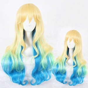 Peluca de Cosplay de Kobayashi <span class=keywords><strong>Maid</strong></span> <span class=keywords><strong>Dragon</strong></span> Lucoa al por Mayor, 80 cm de Largo, Ondulada, Color Mixto, Sintética, Resistente al Calor, para Anime - Product Image 1