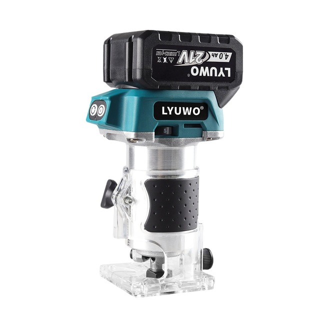 LYUWO 21V Brushless Cordless Trimmer Router Wood Router Tool for Laminate Woodworking Edge Trimming Slotting