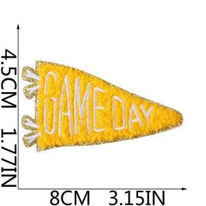 Triangle Game Day <b>Iron</b>-<b>On</b> Embroidery Nonwoven Felt Polyester Thread <b>Letter</b> Decoration Cloth Patch Stickers Bags Clothing - Product Image 3