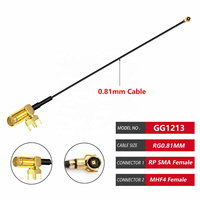 Câble RF 1.13MM 0.81MM MHF SMA Femelle à Montage sur Panneau PCB vers U.FL MHF Femelle, Antenne WIFI, Câble Coaxial RF Pigtail d'Extension