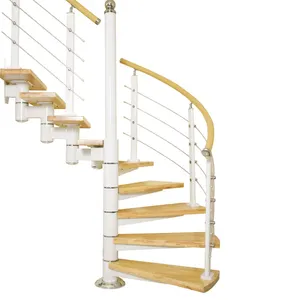 중국 공장 공급 곡선 모양 스틸 바 나선형 계단 난간 디자인/빌라 실내 계단 철 나선형 계단
