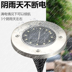 Lampe solaire souterraine 8 LED en acier inoxydable, étanche, pour jardin, pelouse, allée extérieure - Product Image 5