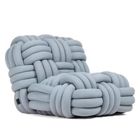 Chaises de loisirs de salon modernes chaise longue rembourrée en tissu de velours tissé sans bras