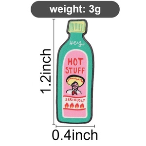 Broche vintage divertido con diseño de botella de salsa picante, de aleación de zinc y esmalte de níquel negro, con texto de cita en inglés, para insignia, chaqueta vaquera y mochila - Product Image 6