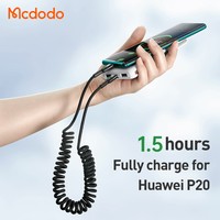 Cable de Carga Retráctil Mcdodo 786/641/642/196 de 60W USB C con Resorte, LED, Carga Rápida PD, 1.8M, Anti-Enredos, para Auto y Viajes