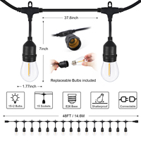 Guirlande lumineuse LED extérieure blanc chaud 2200K, incassable, pour patio et jardin, étanche, idéale pour Noël, fabriquée en Chine (ODM)