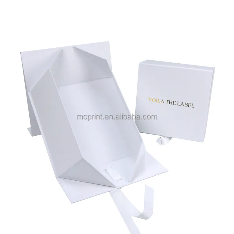 Cajas plegables con cierre magnético y logotipo personalizado, Cajas de Regalo con asa de cinta