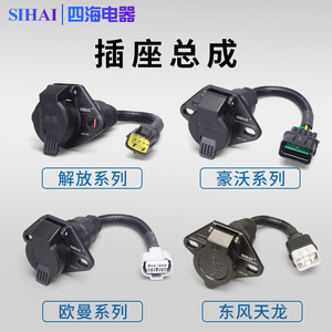 Conector y enchufe Sihai de 7 polos de zinc fundido a presión con protector de cable para camiones pesados - Product Image 3