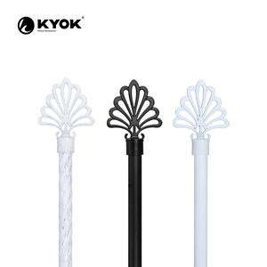 KYOK Fan-Shaped <b>Curtain</b> Rods - Multi-Color Hollow Finial Window Treatment for Bedroom Living Room - Product Image 1