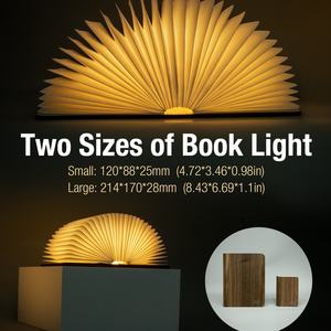 Lampe de lecture pliable en bois rechargeable par USB, lumière LED intelligente pour la lecture, décoration de bureau à domicile, lampe de nuit pour cadeau créatif - Product Image 6