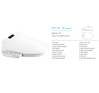 Meilleur prix fabricant, siège de toilette intelligent électrique allongé, type japonais, avec fonction de lavage féminin, couvercle intelligent