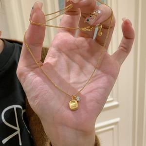 Collar de Plata Pura S925 con Acabado Cepillado, Lujoso y Moderno con Diseño de Nicho Personalizado, Elegante y Sencillo con Zirconia - Product Image 2