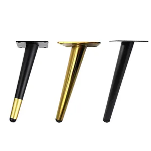 03.110 Furniture Legs Gold Feet Tapered Metal Table Legs Black Oblique Table Legs Metal For TV Stand Sofa Couch Chair Cabinet