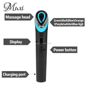 7 couleurs galvanique microcourant visage masseur haute fréquence Vibration cou lifting des yeux serrer élimination des rides dispositif <span class=keywords><strong>de</strong></span> beauté - Product Image 3
