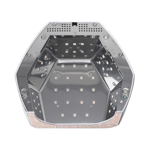 Lampe à ongles à lumière rouge de luxe sur mesure fabriquée en usine 180W 48 perles UVLED Base magnétique Acier inoxydable pour manucure - Product Image 5