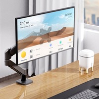 Bras de moniteur à ressort à gaz réglable en hauteur à rotation complète pour écran d'ordinateur Support de bureau robuste
