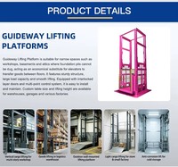 Plateforme de levage à rail de guidage pour charges lourdes, élévateur de marchandises fixe pour entrepôt