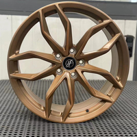 Jantes monobloc Yufei forgées 21/22 pouces à 5 branches fendues pour Cayenne 5x130, finition noir brillant, concaves profondes