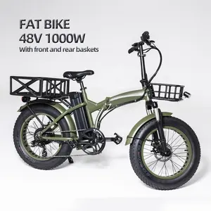 High Quality 48v 1000w 13ah Ebike Chinese Manufacturer Customized 20inch Folding Electric Fat Bike 750w Electric Bicycle