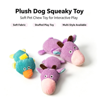 Jouet en peluche de dessin animé en gros, corde en coton, jouet à mâcher indestructible pour chien, couineur, nettoyant pour les dents, écologique pour grands chiens, en vrac et personnalisé