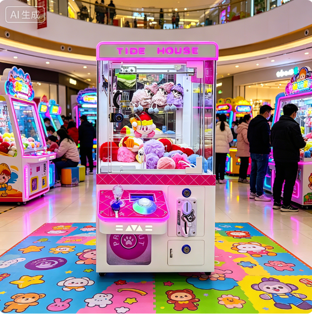 High Quality Naughty Dog Small Mini Claw Crane Machine Coin-Operated Metal Arcade Entertainment English Claw Machine for Kids