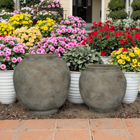 Pots de fleurs de jardin en fibre de ciment de style européen Pot de plantes en béton pour le sol ou le centre commercial