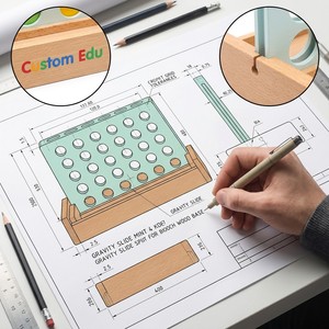 ชุดของเล่นเก<span class=keywords><strong>ม</strong></span>กระดานไม้มอนเตสซอรี่แบบเชื่อ<span class=keywords><strong>ม</strong></span>ต่อ 4 ช่อง ยี่ห้อสั่งทำพิเศษ สำหรับเด็ก เสริ<span class=keywords><strong>ม</strong></span>สร้างตรรกะ <span class=keywords><strong>คณิตศาสตร์</strong></span> การคิดเชิงกลยุทธ์ สีสันสดใส - Product Image 2