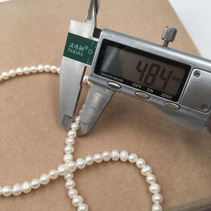 15 אינץ/16 אינץ/18 אינץ טבע ליד עגול מים מתוקים פרל קולר שרשרת, נחמד אבזם-רודיום ציפוי, 5 mm פרל - Product Image 2