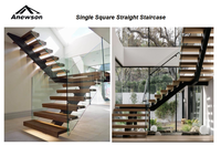 Anewson Poteau de balustrade décoratif élégant en acier inoxydable et cristal de luxe pour escalier