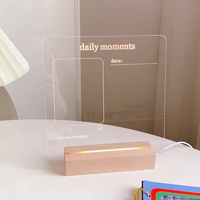 UCI – tableau de messages lumineux Led en acrylique, tableau d'écriture effaçable à sec avec stylo marqueur