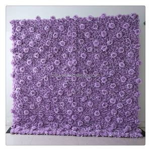 Tapis de fleurs artificielles S02594, mur de fleurs en soie Blumenwand, turquoise rose, toile de fond de mur de fleurs, imitation rose, mur de fleurs violettes pour la vente en gros - Product Image 1