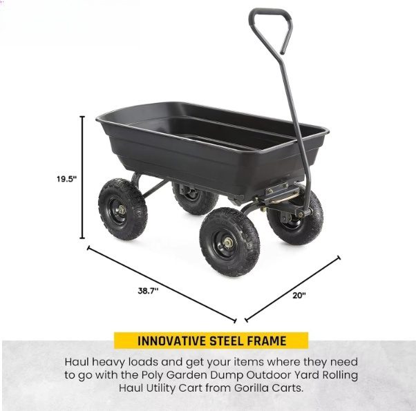 Hot Selling High Quality Garden Cart Wagon Trucks Good Quality Dump Trolley with Load Capacity Tools Product Category